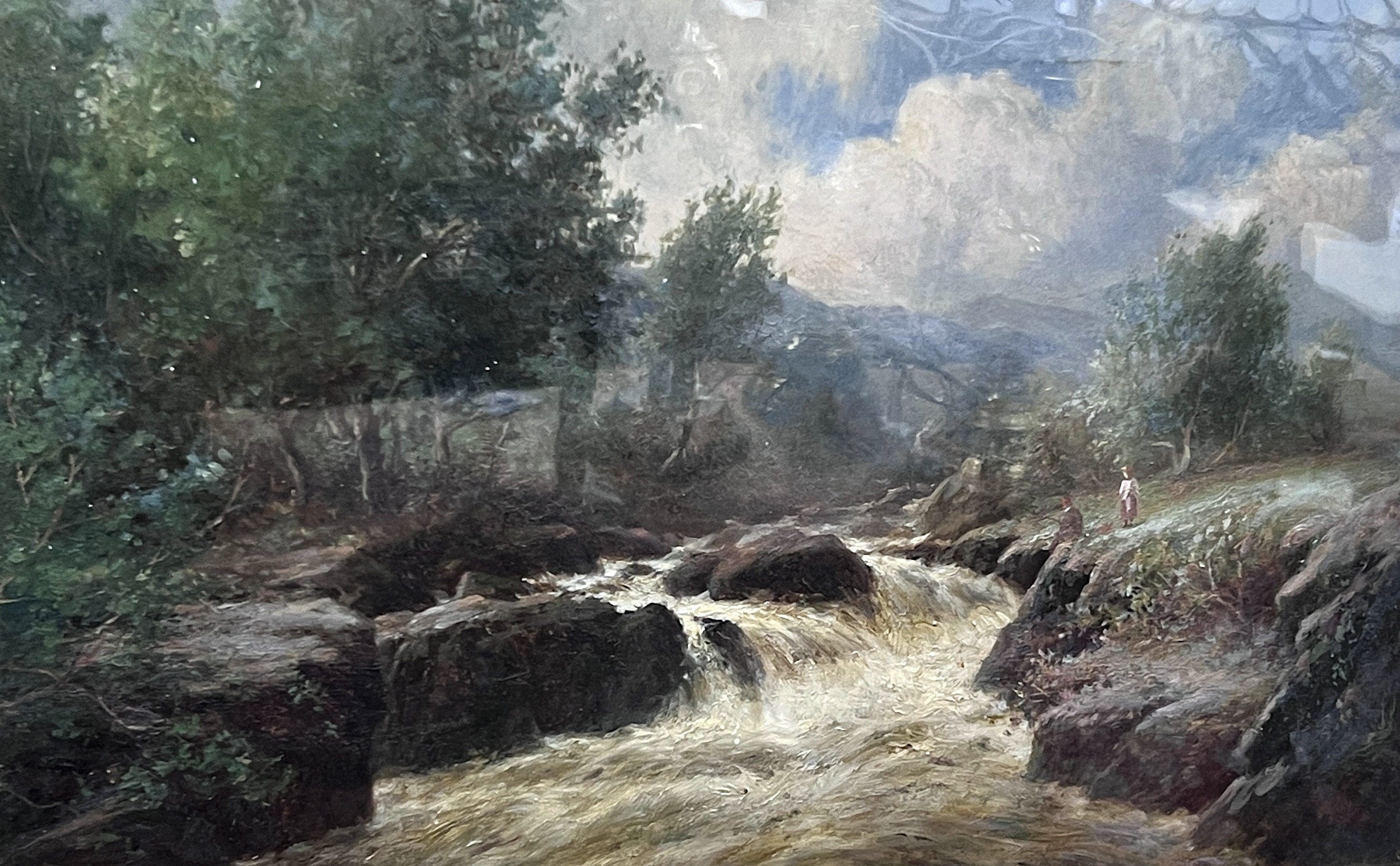 William L. King, oil on canvas, Angler beside a mountain stream, signed, 34 x 52cm